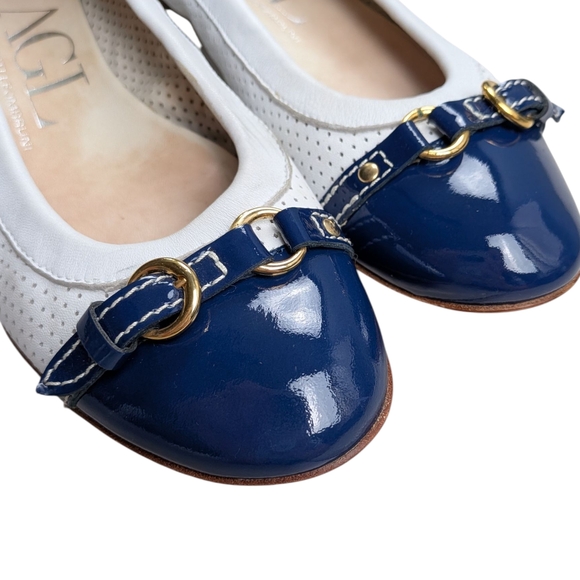 AGL Women's Blue and White Ballet Flats Size 8 - Picture 3 of 14